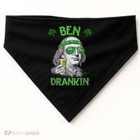 St Patricks Day, Ben Drankin, Funny St Patricks Day, St Patricks Day Drinking USA-Made Doggie Bandana thumb 0