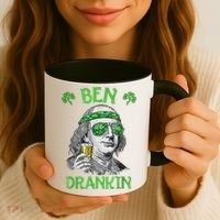 St Patricks Day, Ben Drankin, Funny St Patricks Day, St Patricks Day Drinking Coffee Mug thumb 3