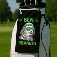 St Patricks Day, Ben Drankin, Funny St Patricks Day, St Patricks Day Drinking Golf Towel thumb 2