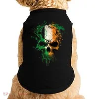 St Patricks Day Skull Irish Flag Teens Doggie Tank thumb 0