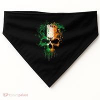 St Patricks Day Skull Irish Flag Teens USA-Made Doggie Bandana thumb 0
