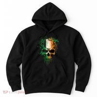 St Patricks Day Skull Irish Flag Teens Hoodie thumb 0
