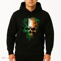 St Patricks Day Skull Irish Flag Teens Hoodie thumb 2