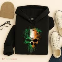 St Patricks Day Skull Irish Flag Teens Hoodie thumb 4