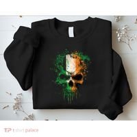 St Patricks Day Skull Irish Flag Teens Sweatshirt thumb 2