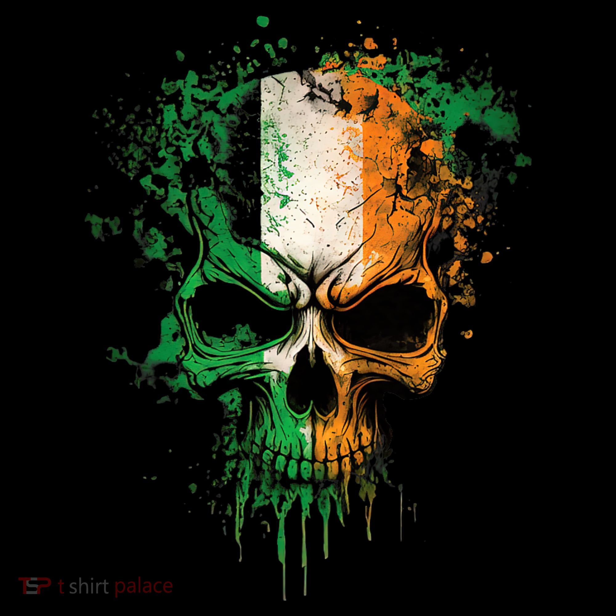 St Patricks Day Skull Irish Flag Teens Sweatshirt
