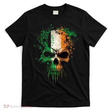 St Patricks Day Skull Irish Flag Teens T-Shirt