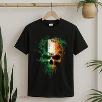 St Patricks Day Skull Irish Flag Teens T-Shirt thumb 2