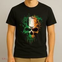 St Patricks Day Skull Irish Flag Teens T-Shirt thumb 3