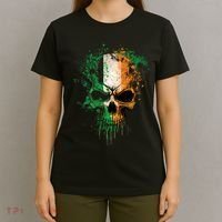 St Patricks Day Skull Irish Flag Teens T-Shirt thumb 4