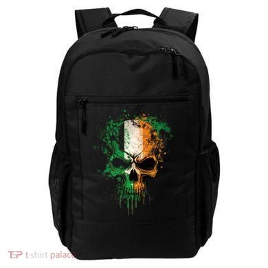 St Patricks Day Skull Irish Flag Teens Backpack