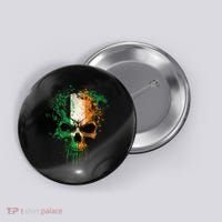 St Patricks Day Skull Irish Flag Teens Button thumb 0
