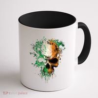 St Patricks Day Skull Irish Flag Teens Coffee Mug thumb 1