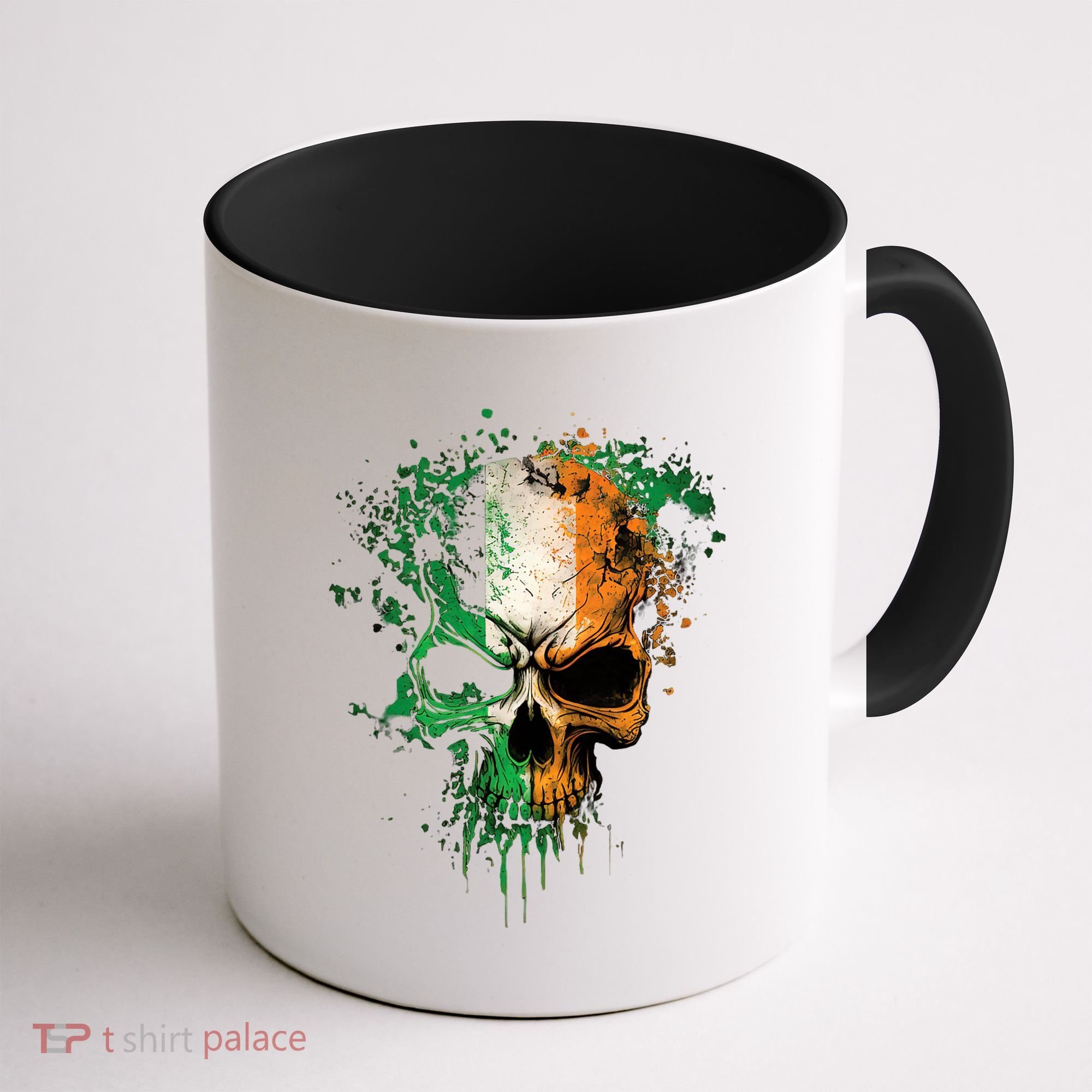 St Patricks Day Skull Irish Flag Teens Coffee Mug