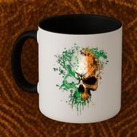 St Patricks Day Skull Irish Flag Teens Coffee Mug thumb 2