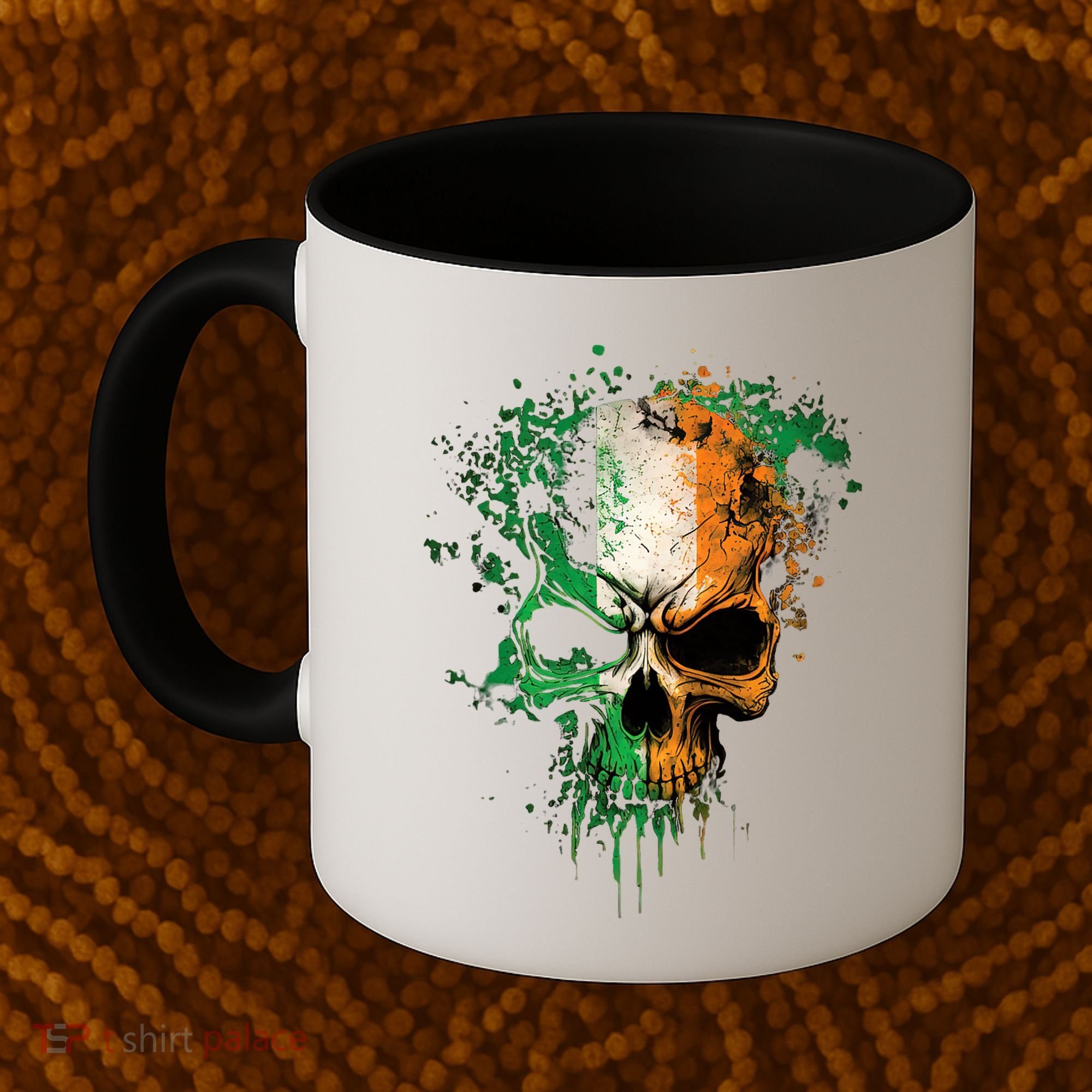 St Patricks Day Skull Irish Flag Teens Coffee Mug