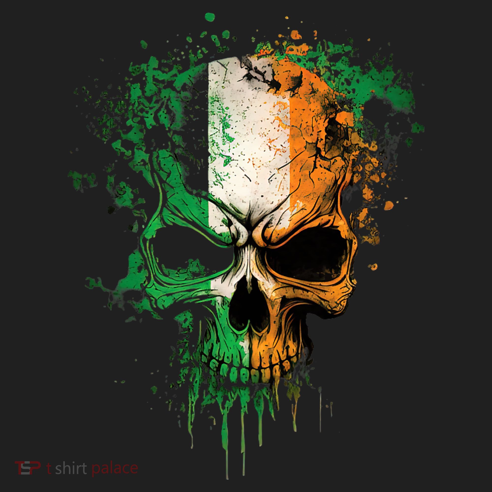 St Patricks Day Skull Irish Flag Teens Beanie