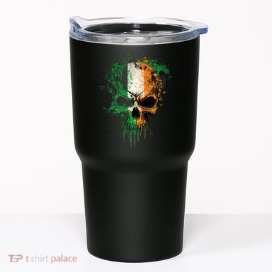 St Patricks Day Skull Irish Flag Teens Tumbler