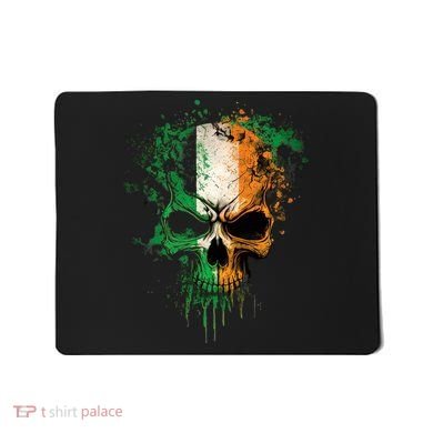 St Patricks Day Skull Irish Flag Teens Mousepad