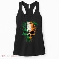 St Patricks Day Skull Irish Flag Teens Women's Tank Top thumb 0