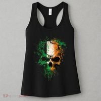 St Patricks Day Skull Irish Flag Teens Women's Tank Top thumb 3