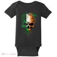 St Patricks Day Skull Irish Flag Teens Baby Bodysuit thumb 0