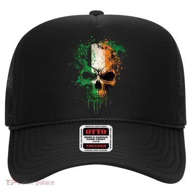 St Patricks Day Skull Irish Flag Teens Hat