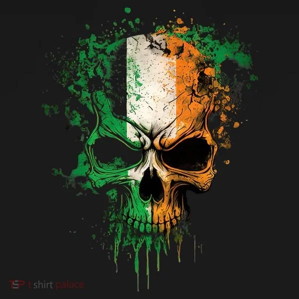 St Patricks Day Skull Irish Flag Teens Toddler Hoodie