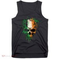 St Patricks Day Skull Irish Flag Teens Tank Top thumb 0