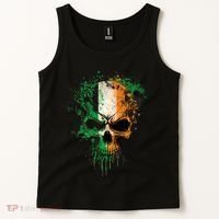St Patricks Day Skull Irish Flag Teens Tank Top thumb 2