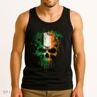 St Patricks Day Skull Irish Flag Teens Tank Top thumb 3