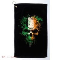 St Patricks Day Skull Irish Flag Teens Golf Towel thumb 0