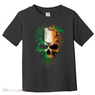 St Patricks Day Skull Irish Flag Teens Toddler T-Shirt