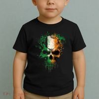 St Patricks Day Skull Irish Flag Teens Toddler T-Shirt thumb 2
