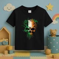 St Patricks Day Skull Irish Flag Teens Toddler T-Shirt thumb 3