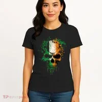 St Patricks Day Skull Irish Flag Teens Women's T-Shirt thumb 4