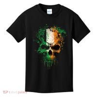 St Patricks Day Skull Irish Flag Teens Kids T-Shirt thumb 0