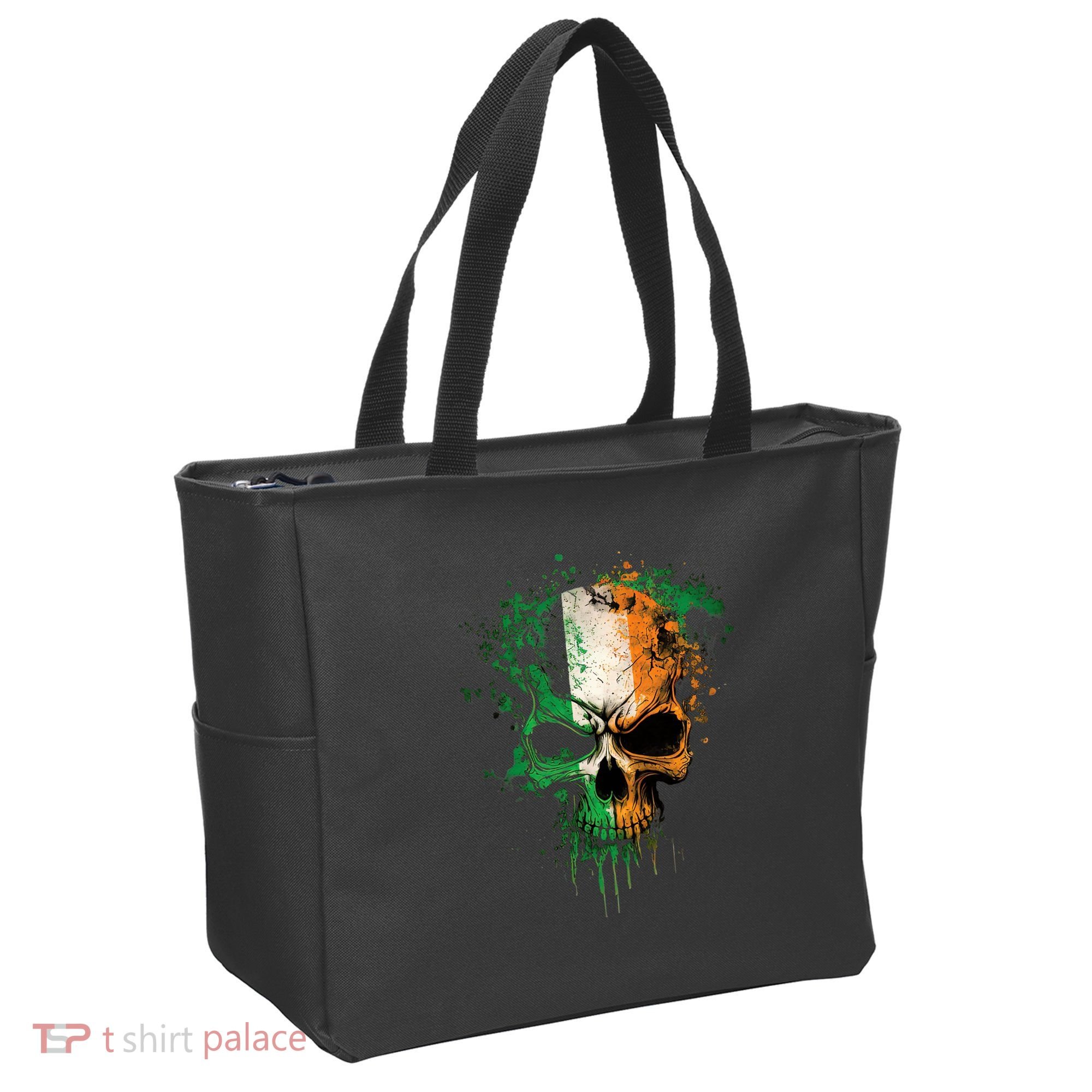St Patricks Day Skull Irish Flag Teens Tote Bag