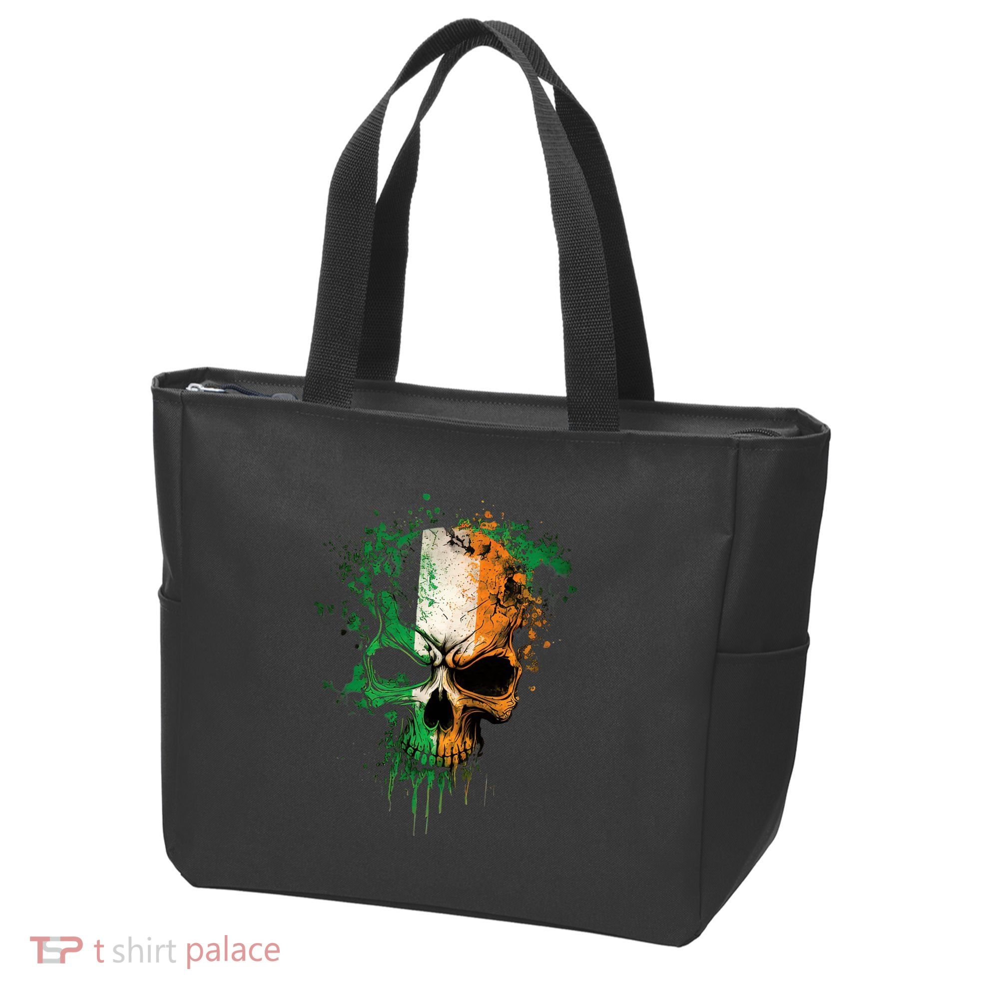 St Patricks Day Skull Irish Flag Teens Tote Bag