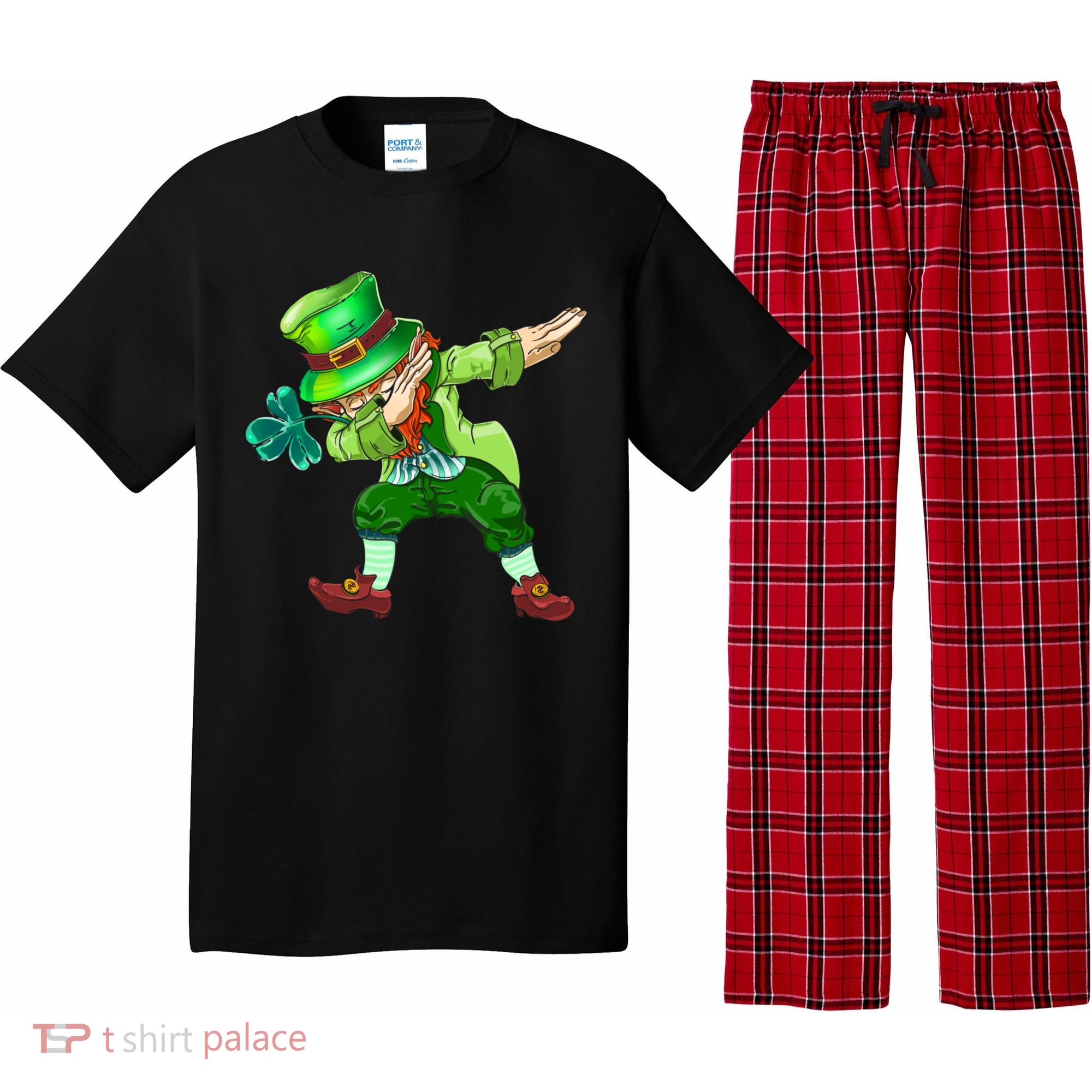St Pattys Day Costume Dabbing Leprechaun Cute Gift Pajama Set