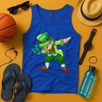St Pattys Day Costume Dabbing Leprechaun Cute Gift Tank Top thumb 4
