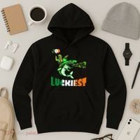 Saint Patrick's Day Funny Leprechaun Riding Shark Best Gift Hoodie thumb 3