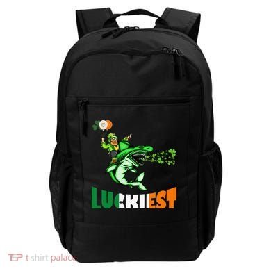 Saint Patrick's Day Funny Leprechaun Riding Shark Best Gift Backpack