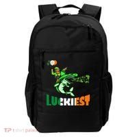 Saint Patrick's Day Funny Leprechaun Riding Shark Best Gift Backpack thumb 0