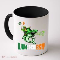 Saint Patrick's Day Funny Leprechaun Riding Shark Best Gift Coffee Mug thumb 0