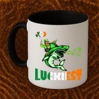 Saint Patrick's Day Funny Leprechaun Riding Shark Best Gift Coffee Mug thumb 2