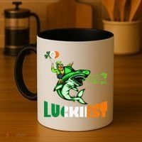 Saint Patrick's Day Funny Leprechaun Riding Shark Best Gift Coffee Mug thumb 4
