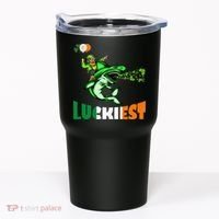 Saint Patrick's Day Funny Leprechaun Riding Shark Best Gift Tumbler thumb 0