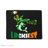 Saint Patrick's Day Funny Leprechaun Riding Shark Best Gift Mousepad thumb 0