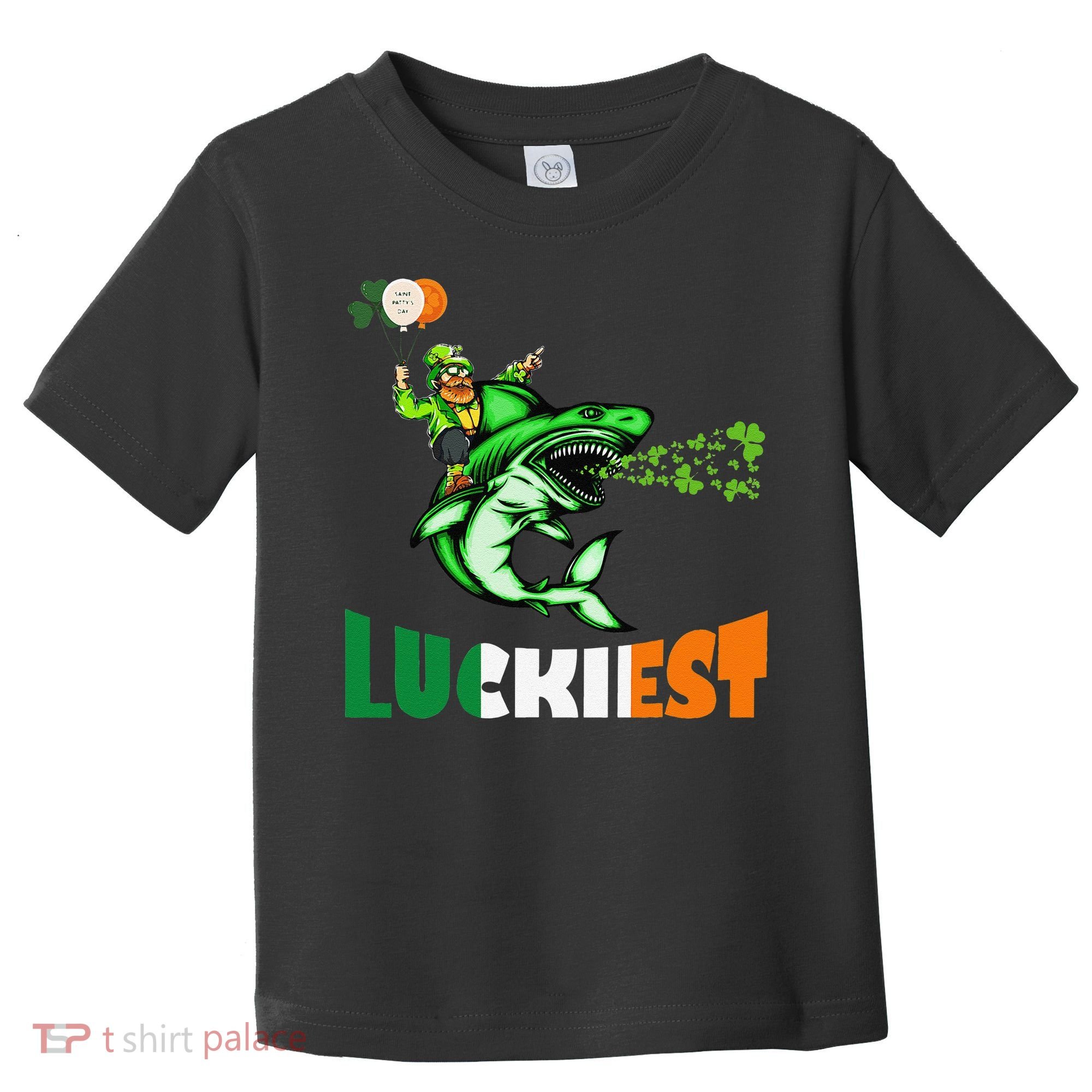 Saint Patrick's Day Funny Leprechaun Riding Shark Best Gift Toddler T-Shirt